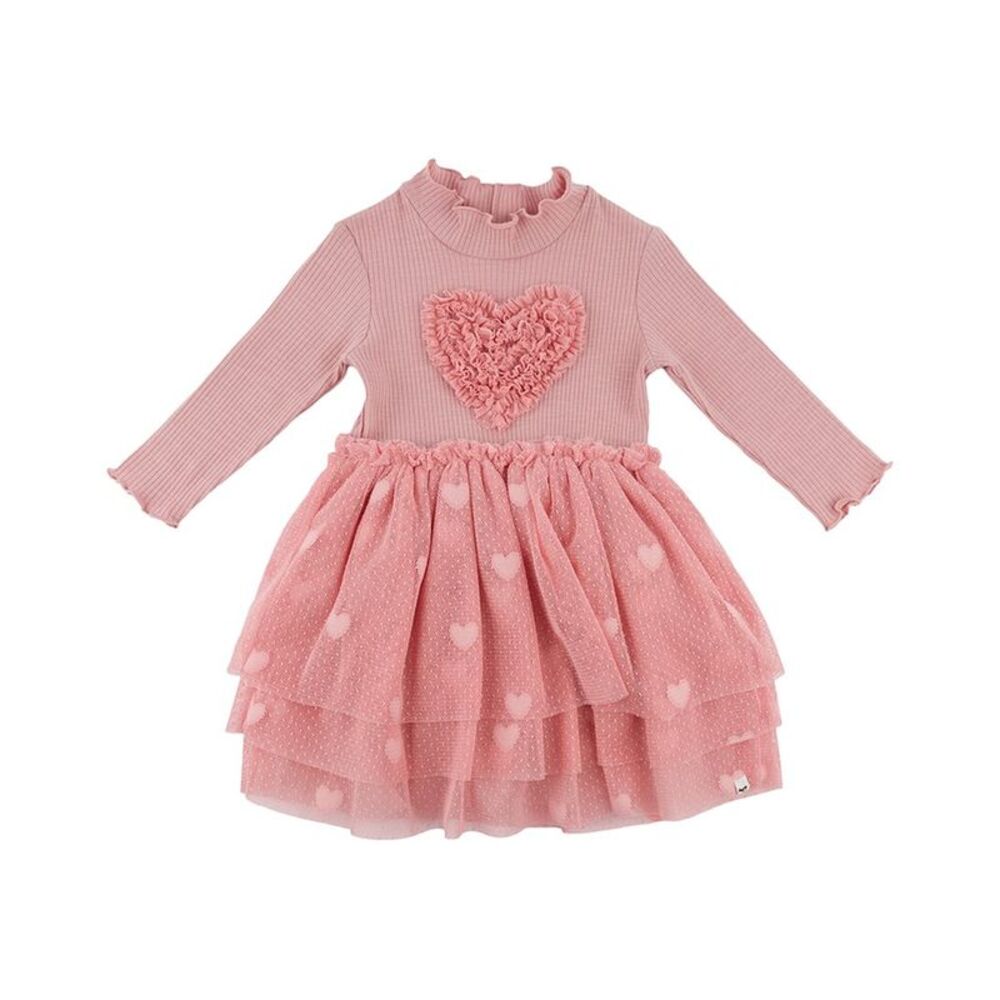 Oh Baby! Girls  Triple Ruffle Heart Rib Aria Tutu Dress